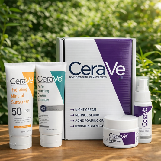CeraVe Acne & Anti-Aging Skincare Set with Cleanser, Retinol & SPF 50