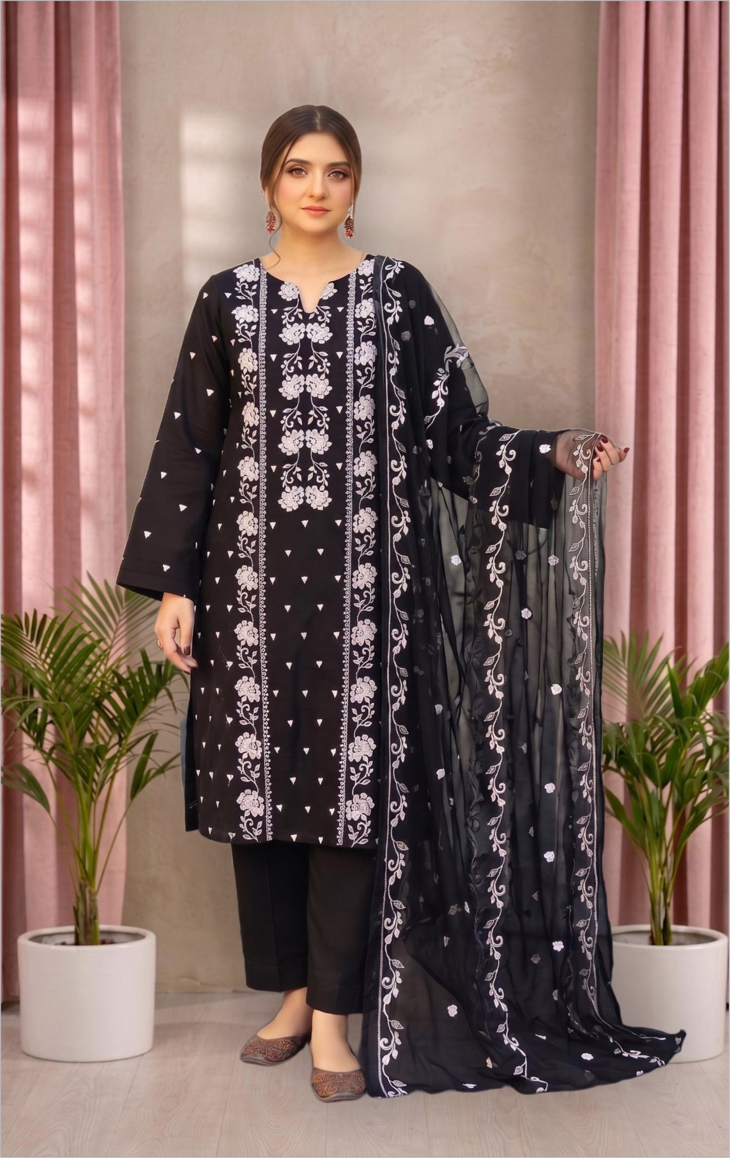 3-Piece Unstitched Embroidered Lawn Suit