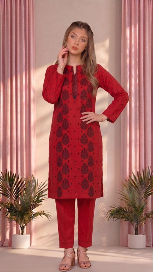 2-Piece Unstitched Embroidered Lawn Suit