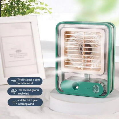 Type-C Rechargeable Portable Mini Air Conditioner Fan with Humidifier (3-Speed)