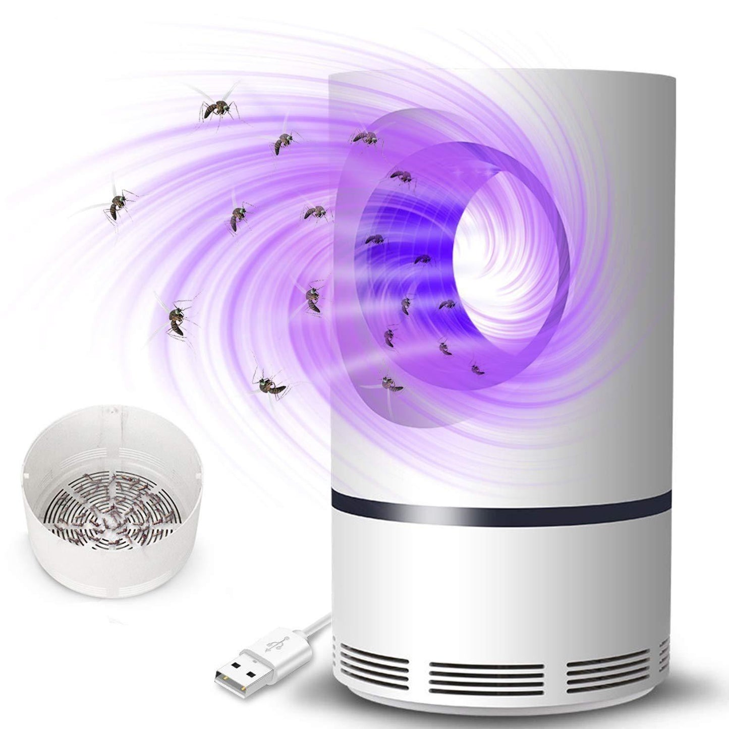 USB Electric Mosquito Trap Lamp with Suction Fan. Safe & Child-Friendly