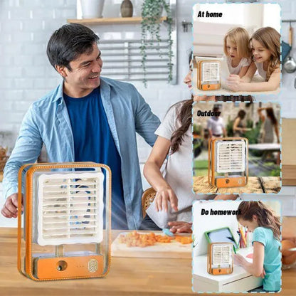 Type-C Rechargeable Portable Mini Air Conditioner Fan with Humidifier (3-Speed)
