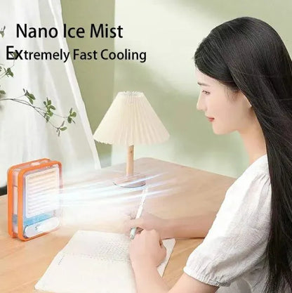 Type-C Rechargeable Portable Mini Air Conditioner Fan with Humidifier (3-Speed)