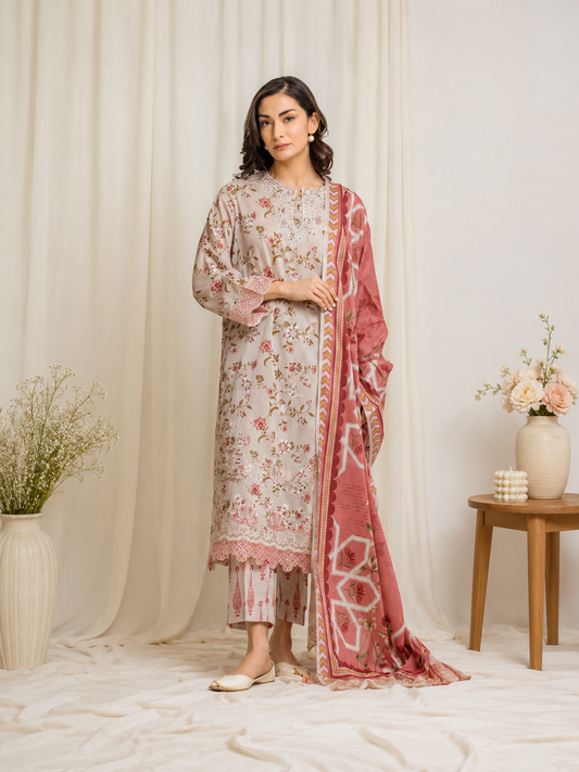 Eden Robe Premium 3-Piece Digital Printed Lawn Suit