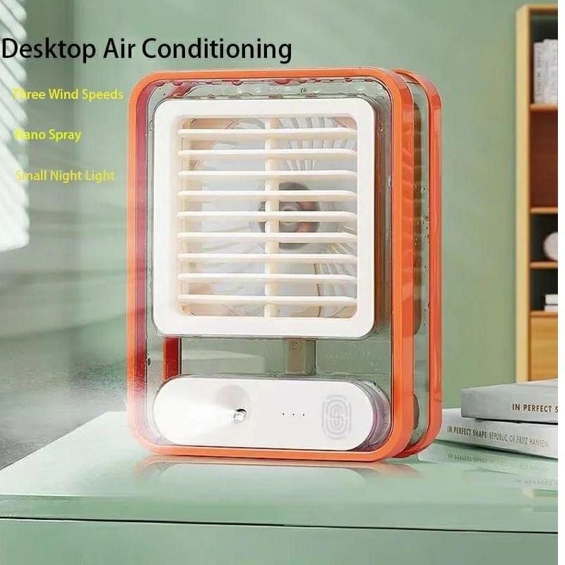 Type-C Rechargeable Portable Mini Air Conditioner Fan with Humidifier (3-Speed)